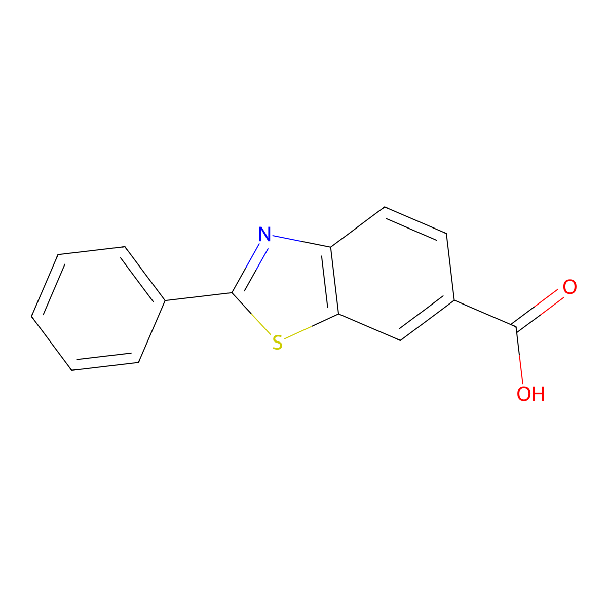 2-Phenyl-1,3-benzothiazole-6-carboxylic acid molecular structure, CAS 19989-69-6