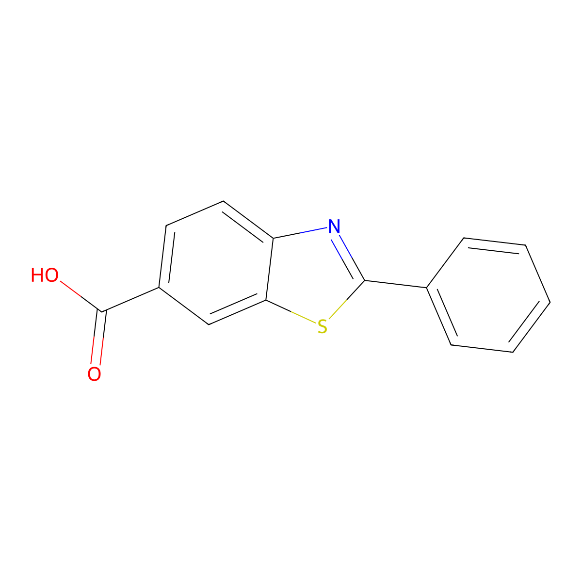 2-Phenyl-1,3-benzothiazole-6-carboxylic acid molecular structure, CAS 19989-69-6