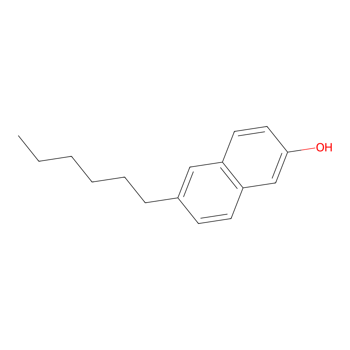 6-Hexyl-2-naphthalenol molecular structure, CAS 1999-56-0