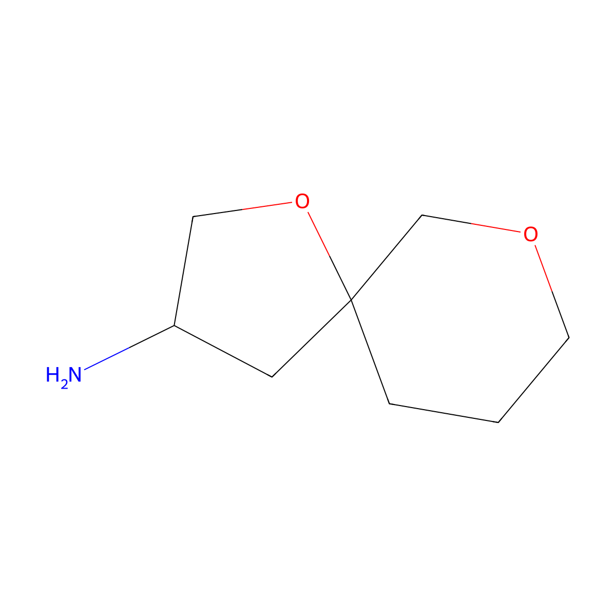 1,7-Dioxaspiro[4.5]decan-3-amine molecular structure, CAS 1999039-25-6