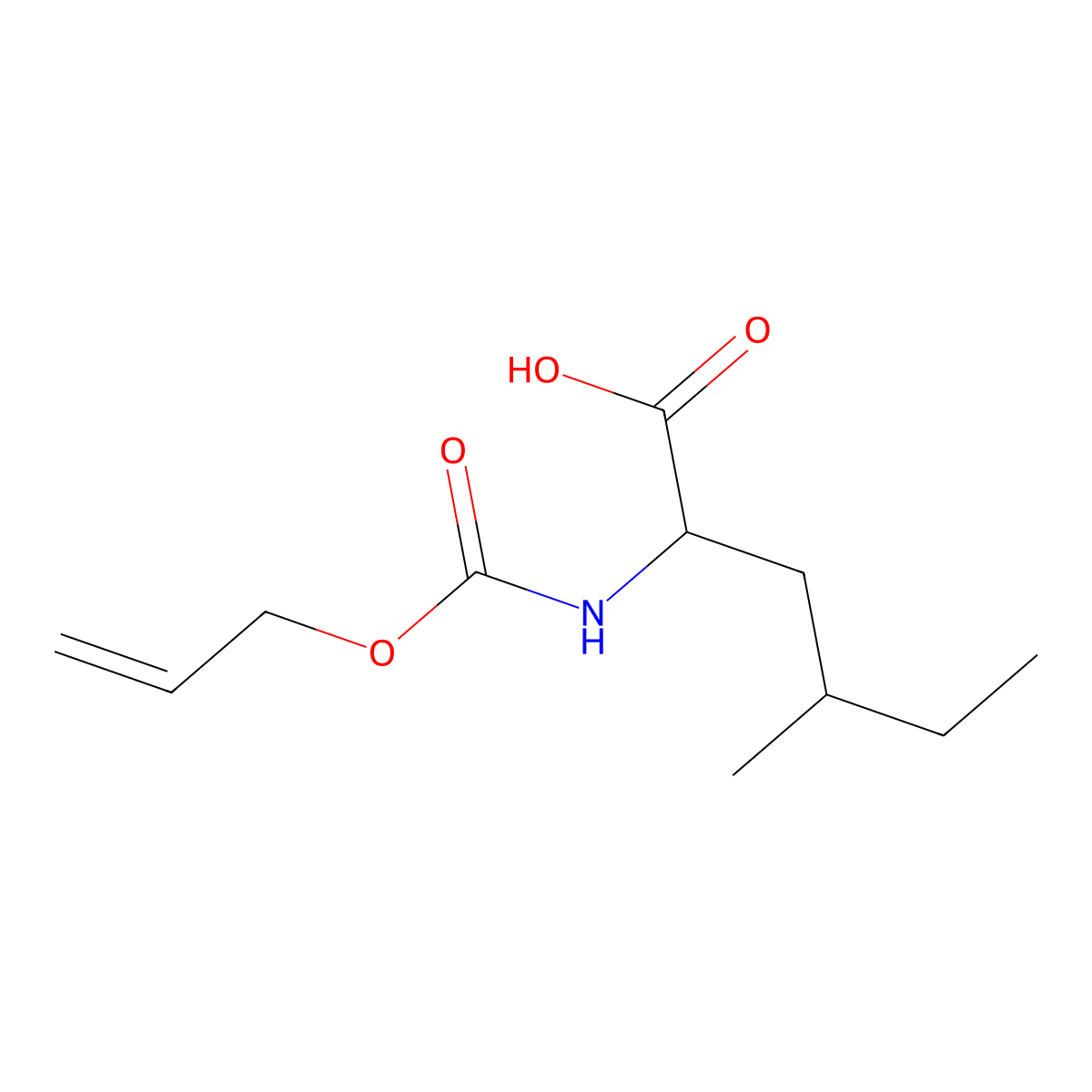 4-Methyl-2-{[(prop-2-en-1-yloxy)carbonyl]amino}hexanoic acid molecular structure, CAS 1999085-89-0
