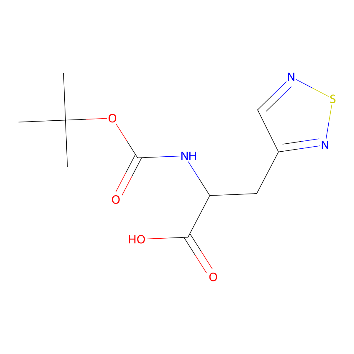 2-{[(Tert-butoxy)carbonyl]amino}-3-(1,2,5-thiadiazol-3-yl)propanoic acid molecular structure, CAS 1999093-15-0