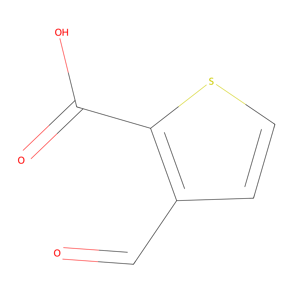 3-Formylthiophene-2-carboxylic acid molecular structure, CAS 19991-68-5