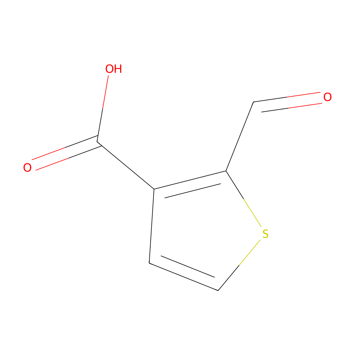 2-Formylthiophene-3-carboxylic acid molecular structure, CAS 19991-69-6