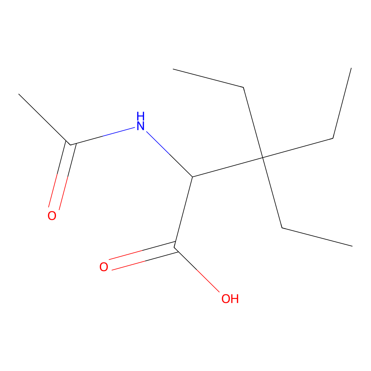 2-Acetamido-3,3-diethylpentanoic acid molecular structure, CAS 1999114-49-6