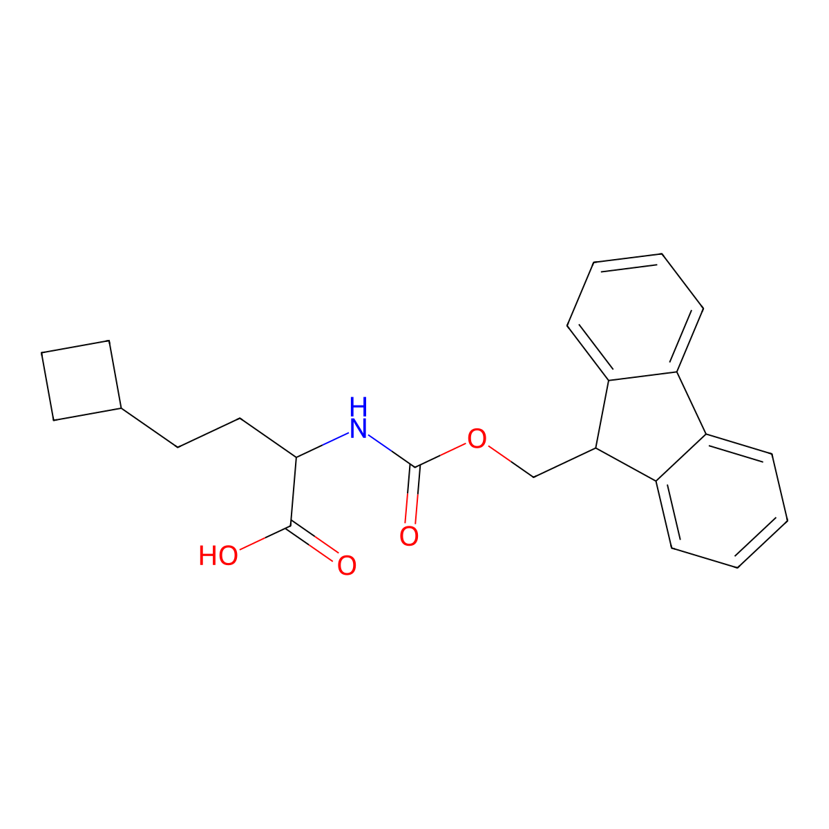 2-((((9H-Fluoren-9-yl)methoxy)carbonyl)amino)-4-cyclobutylbutanoic acid molecular structure, CAS 1999147-25-9