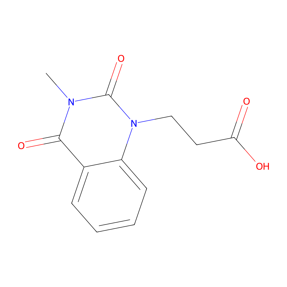 3-(3-Methyl-2,4-dioxo-3,4-dihydroquinazolin-1(2H)-yl)propanoic acid molecular structure, CAS 199915-83-8