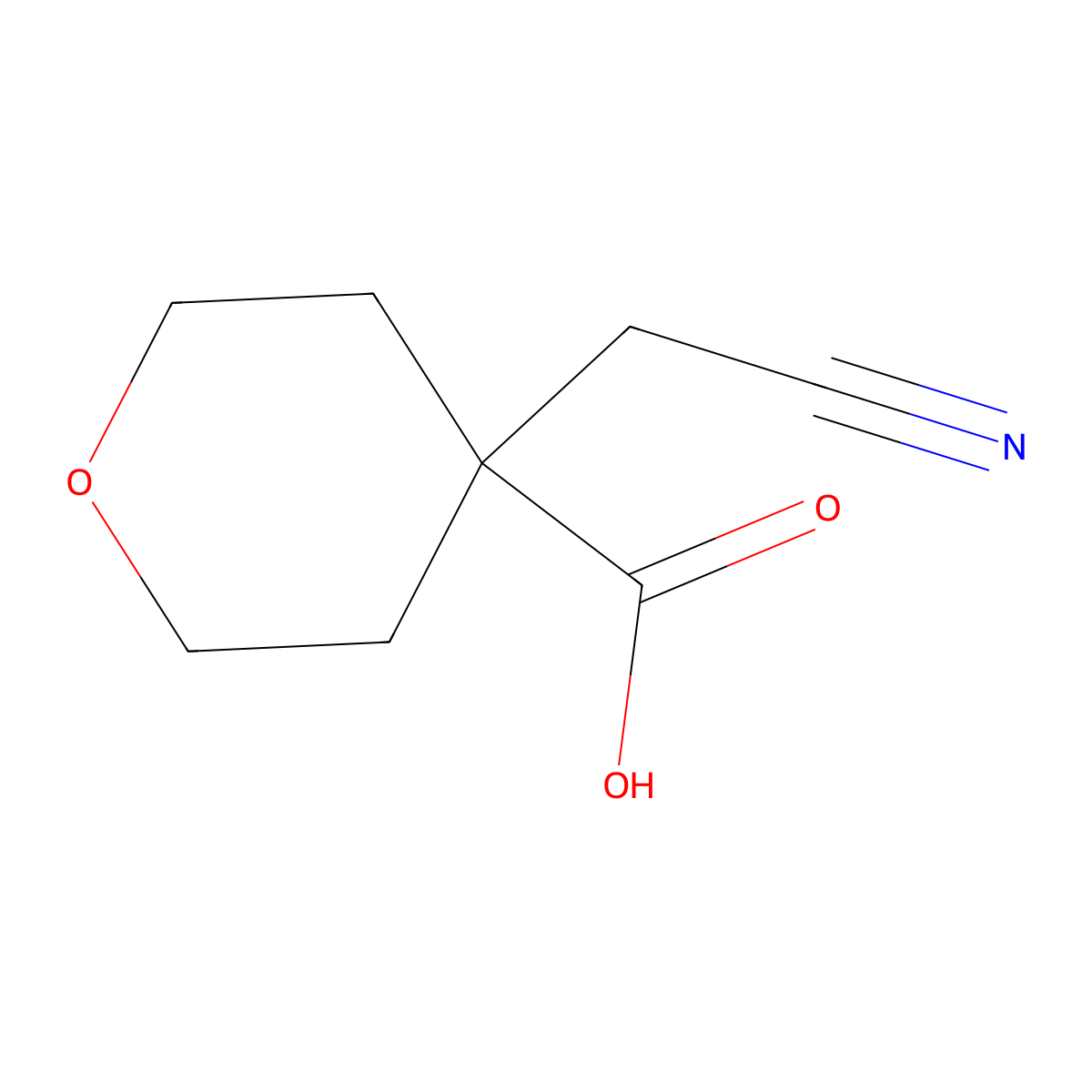 4-(Cyanomethyl)oxane-4-carboxylic acid molecular structure, CAS 1999212-33-7