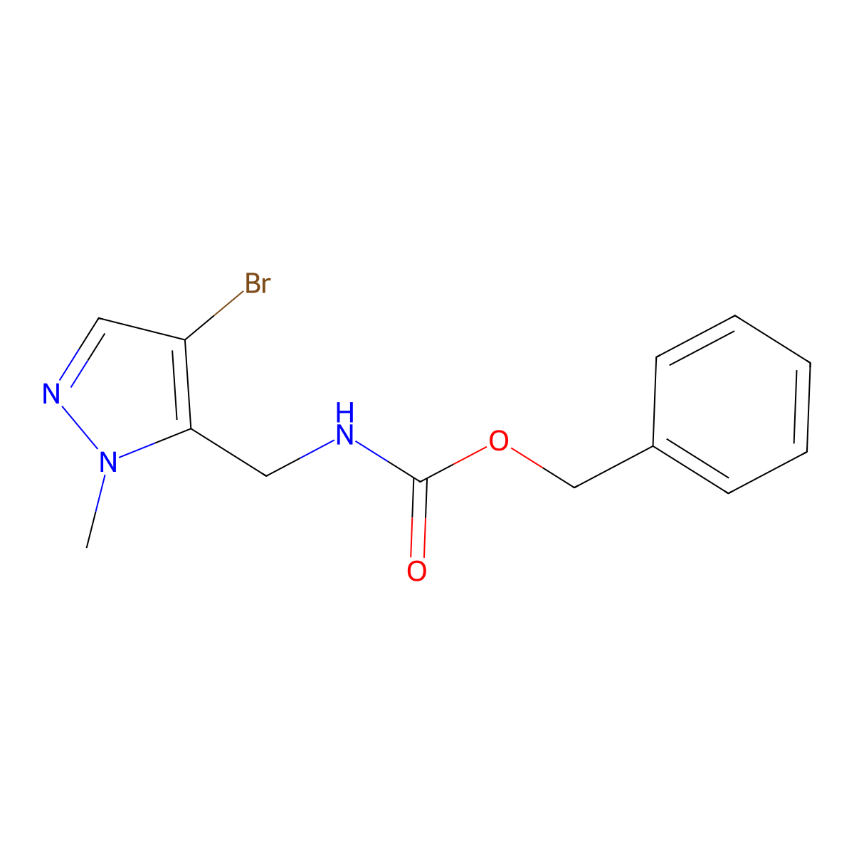 benzyl N-[(4-bromo-1-methyl-1H-pyrazol-5-yl)methyl]carbamate molecular structure, CAS 1999241-73-4