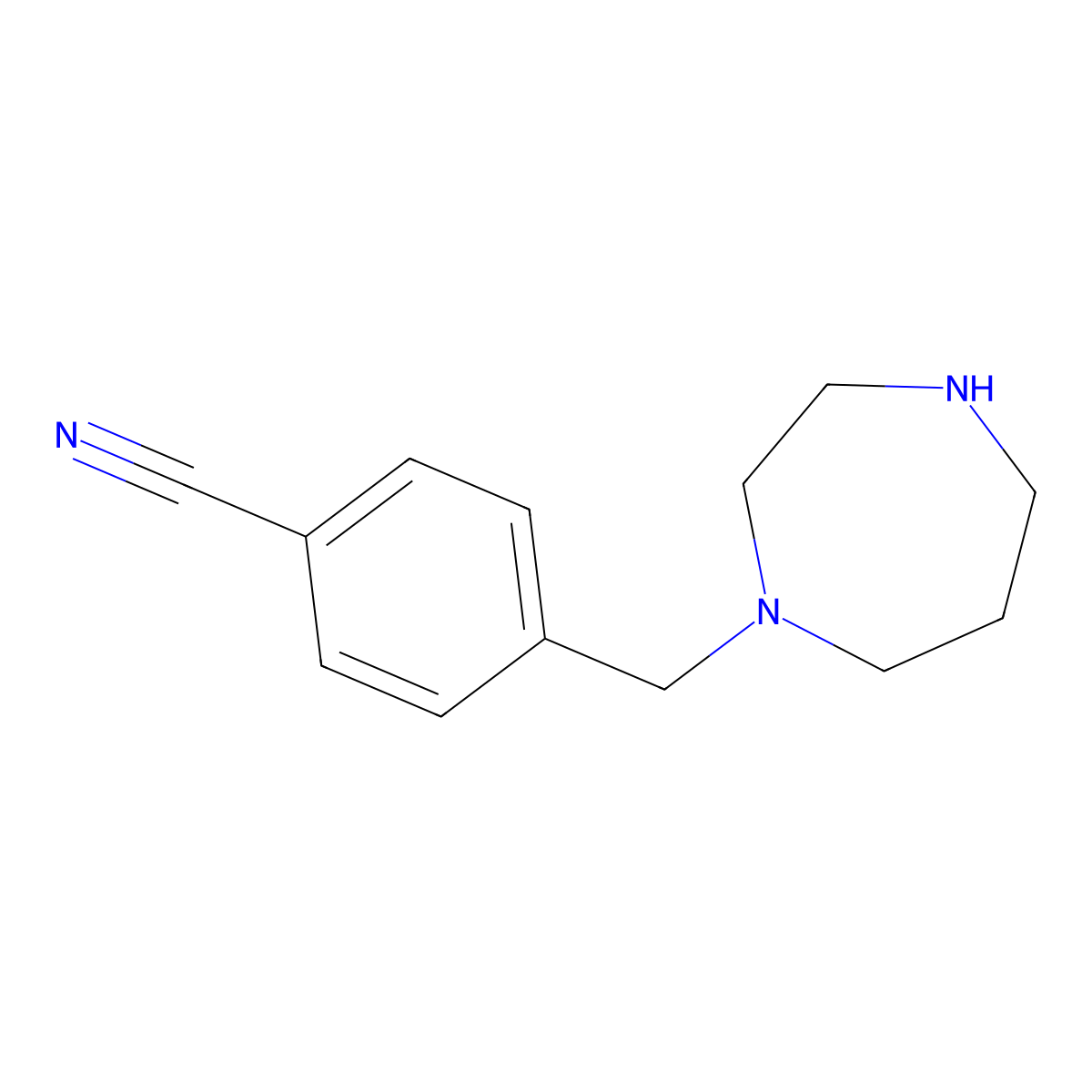 4-(1,4-Diazepan-1-ylmethyl)benzonitrile molecular structure, CAS 199928-77-3