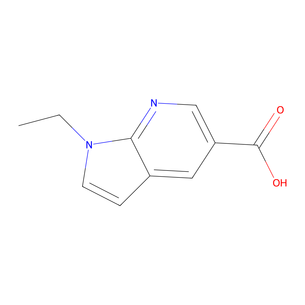 1-Ethyl-1H-pyrrolo[2,3-B]pyridine-5-carboxylic acid molecular structure, CAS 199933-01-2