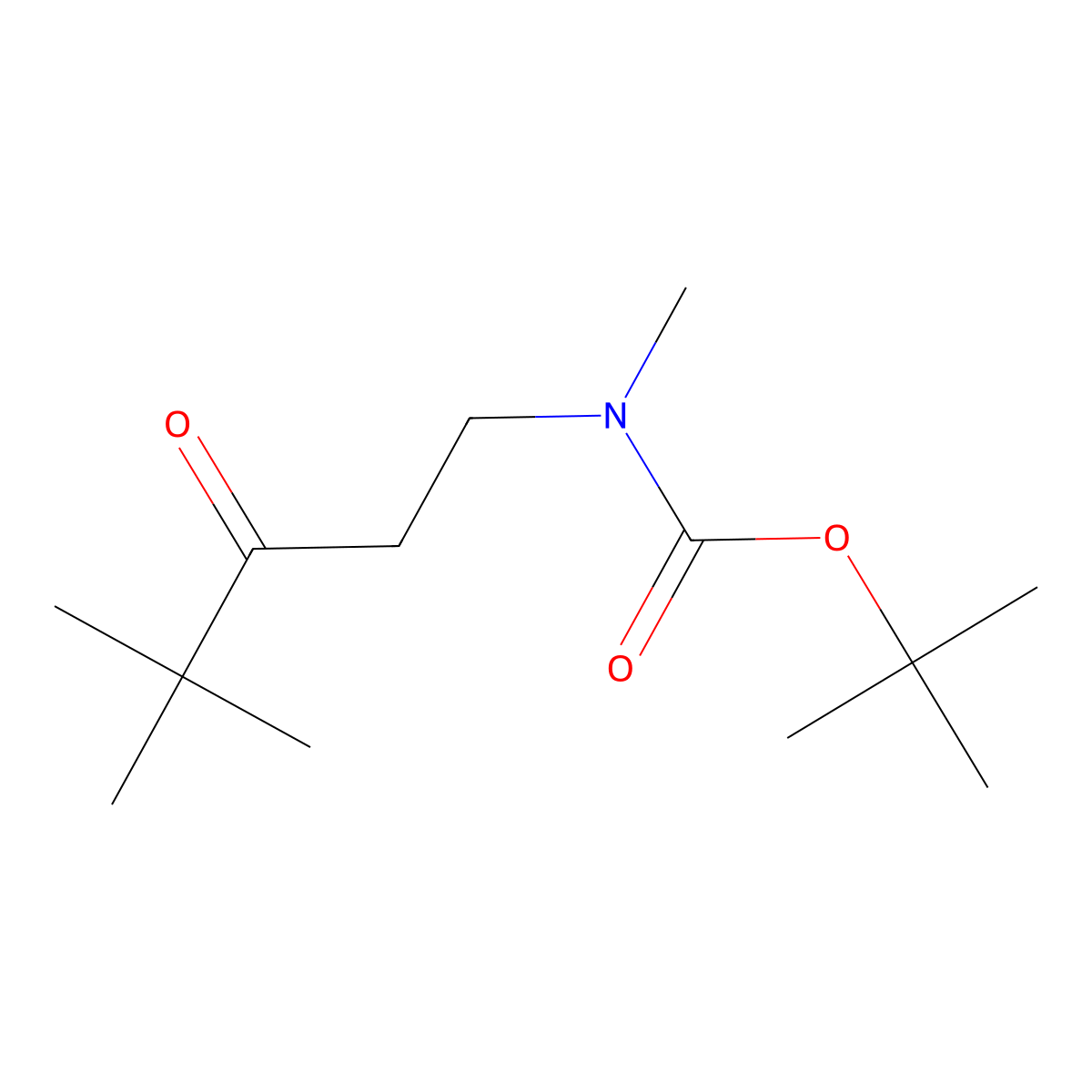 Tert-butyl N-(4,4-dimethyl-3-oxopentyl)-N-methylcarbamate molecular structure, CAS 1999336-75-2