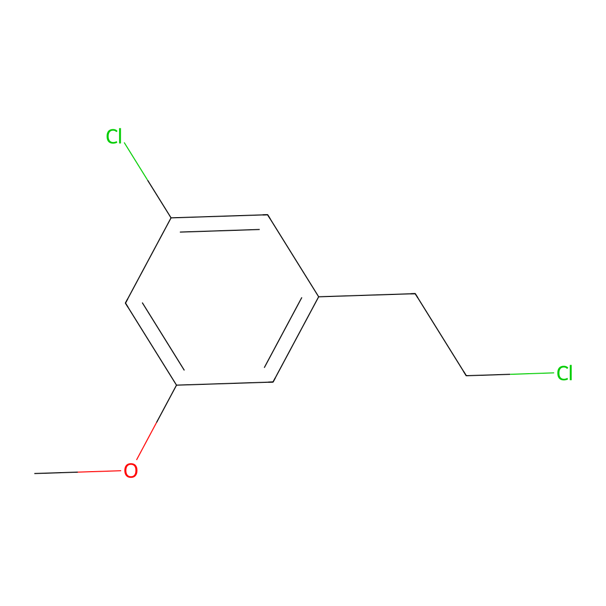 1-Chloro-3-(2-chloroethyl)-5-methoxybenzene molecular structure, CAS 1999339-24-0
