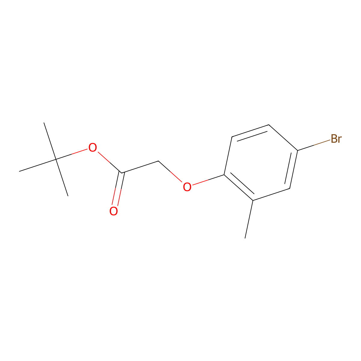 Tert-butyl 2-(4-bromo-2-methylphenoxy)acetate molecular structure, CAS 1999346-52-9