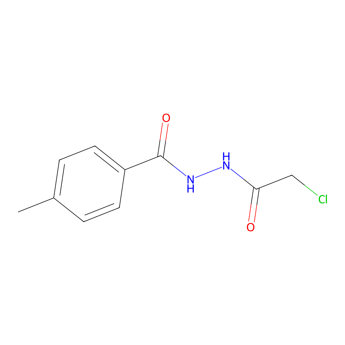 N'-(2-chloroacetyl)-4-methylbenzohydrazide molecular structure, CAS 199938-21-1