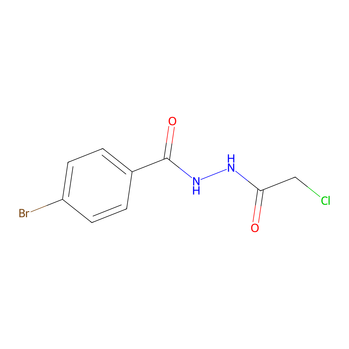 4-bromo-N'-(2-chloroacetyl)benzohydrazide molecular structure, CAS 199938-23-3