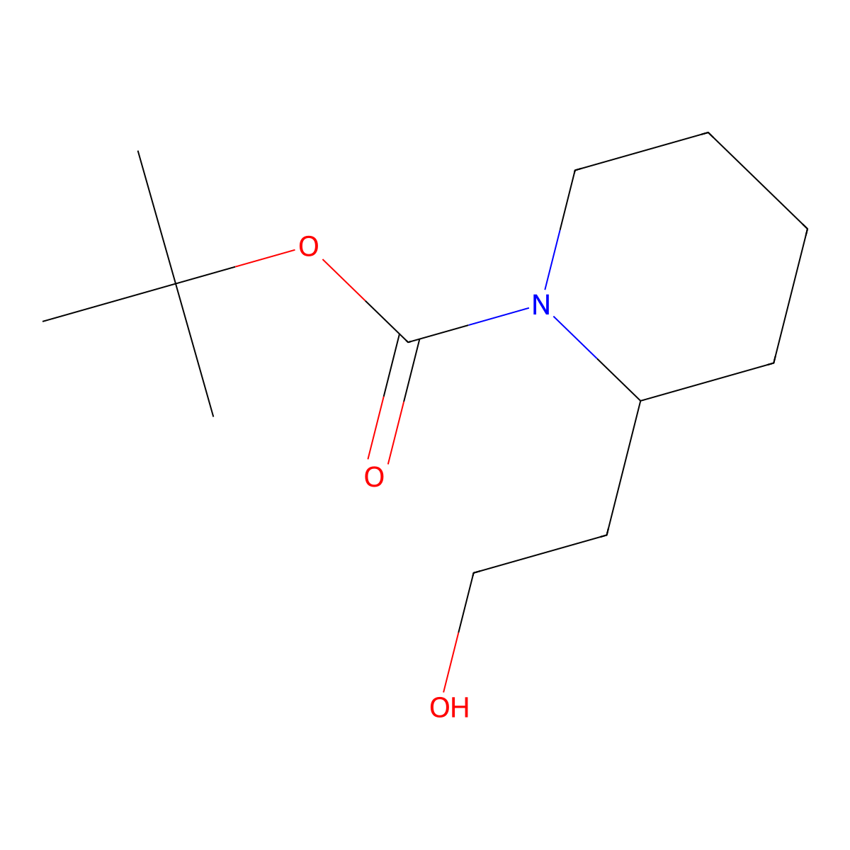 (S)-1-N-Boc-piperidine-2-ethanol molecular structure, CAS 199942-74-0