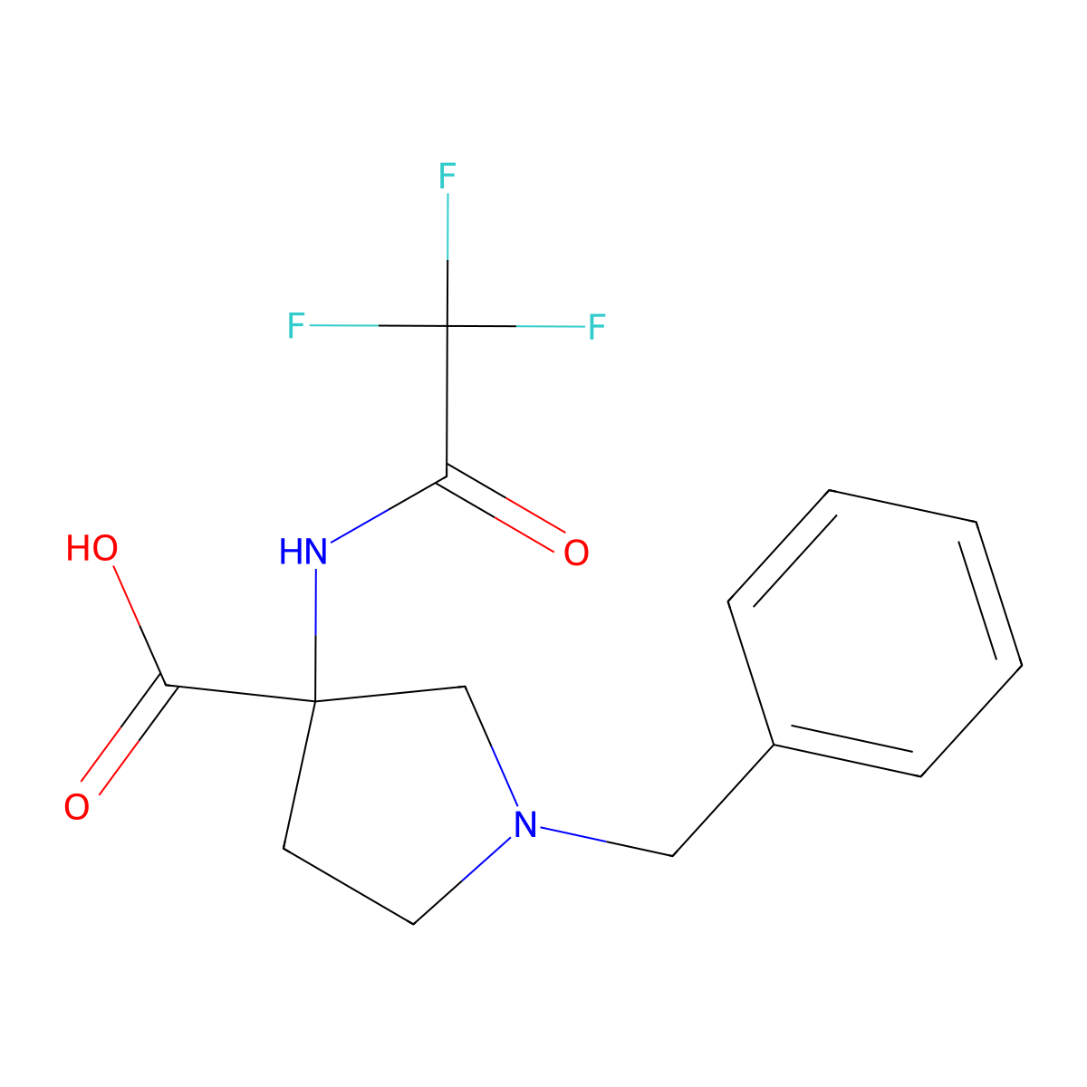 1-Benzyl-3-(trifluoroacetamido)pyrrolidine-3-carboxylic acid molecular structure, CAS 1999476-24-2