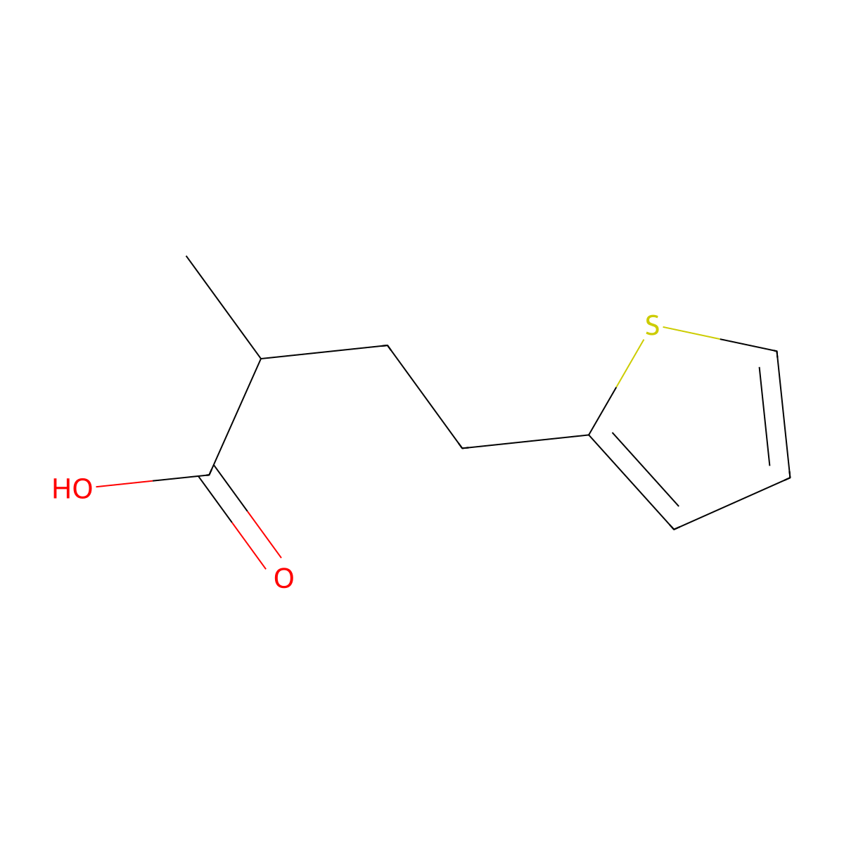 2-Methyl-4-(thiophen-2-yl)butanoic acid molecular structure, CAS 19995-41-6