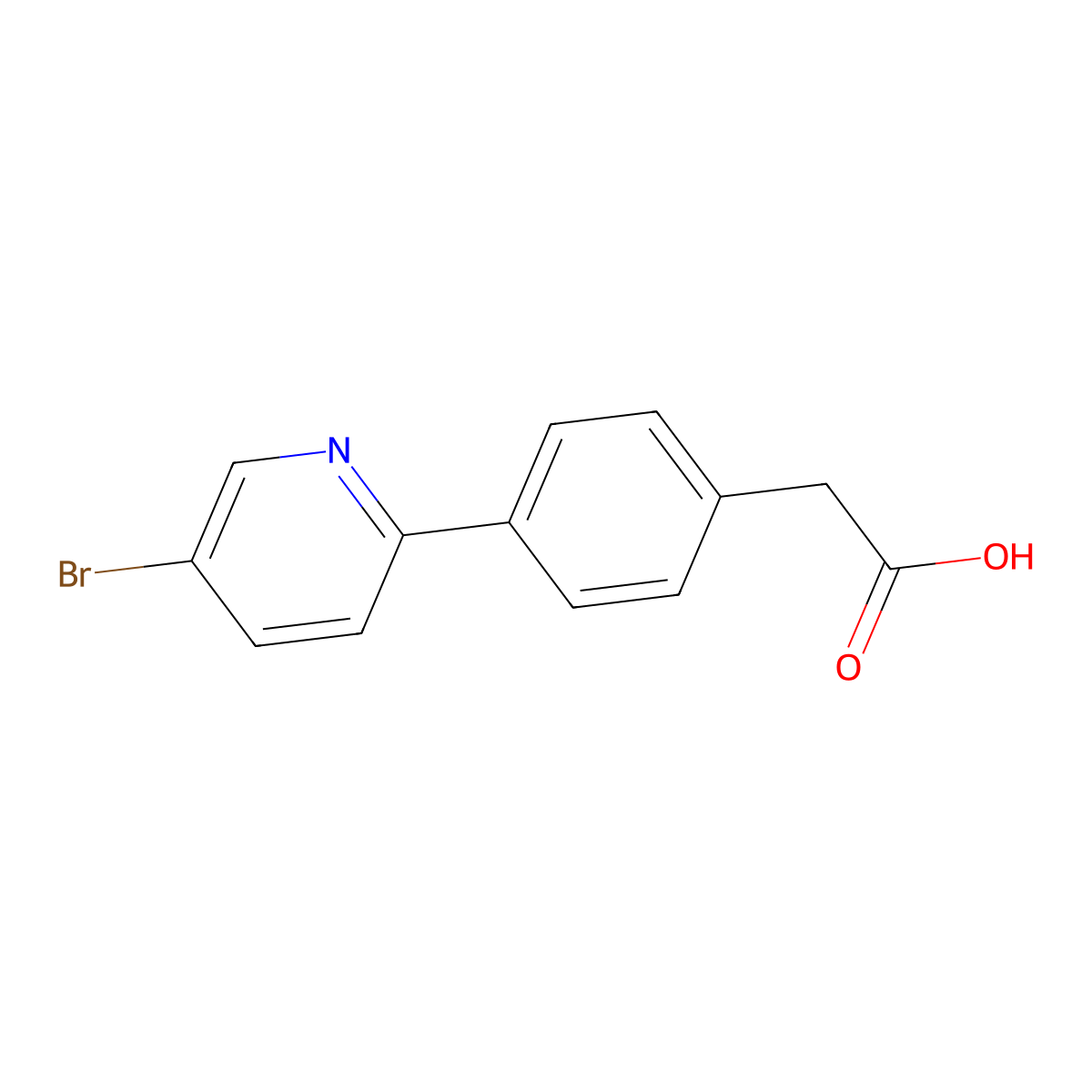 4-(5-Bromo-2-pyridinyl)benzeneacetic acid molecular structure, CAS 1999576-55-4
