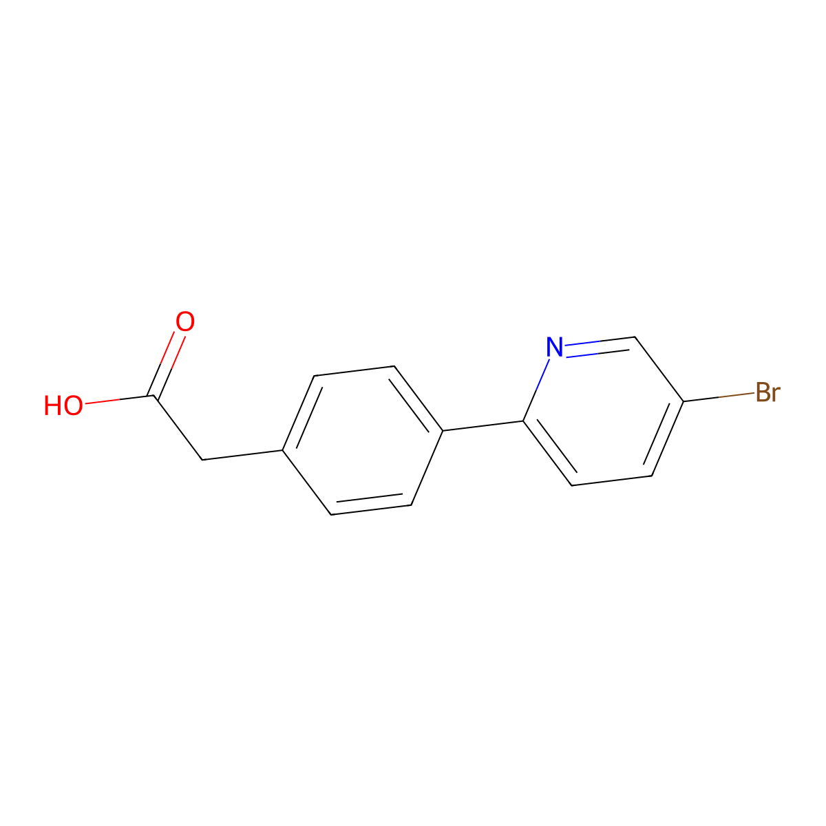 4-(5-Bromo-2-pyridinyl)benzeneacetic acid molecular structure, CAS 1999576-55-4