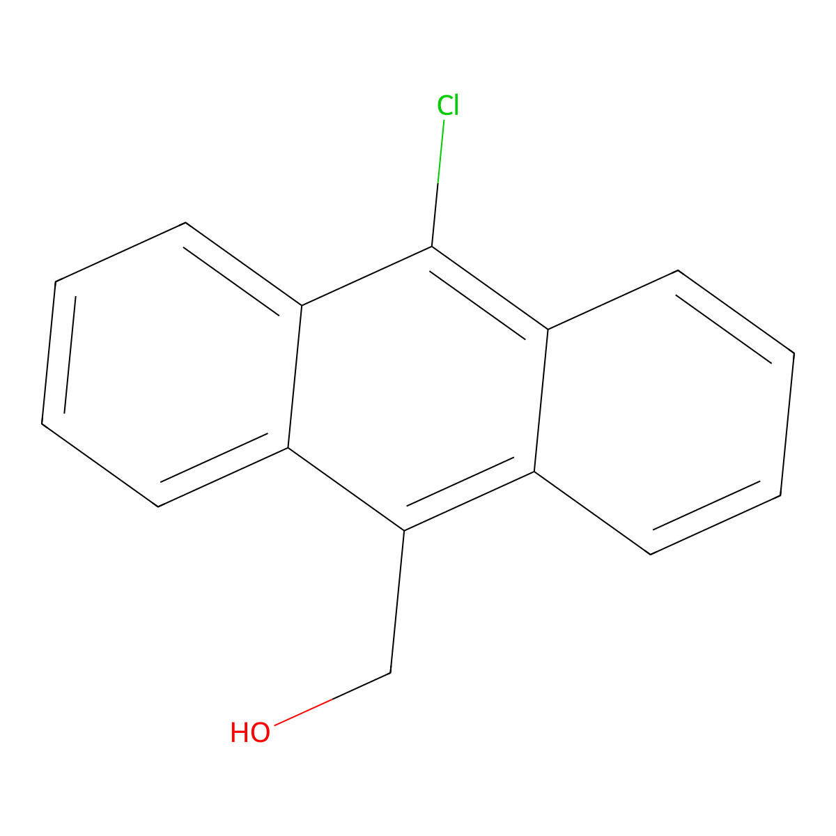 10-Chloroanthracene-9-methanol molecular structure, CAS 19996-02-2