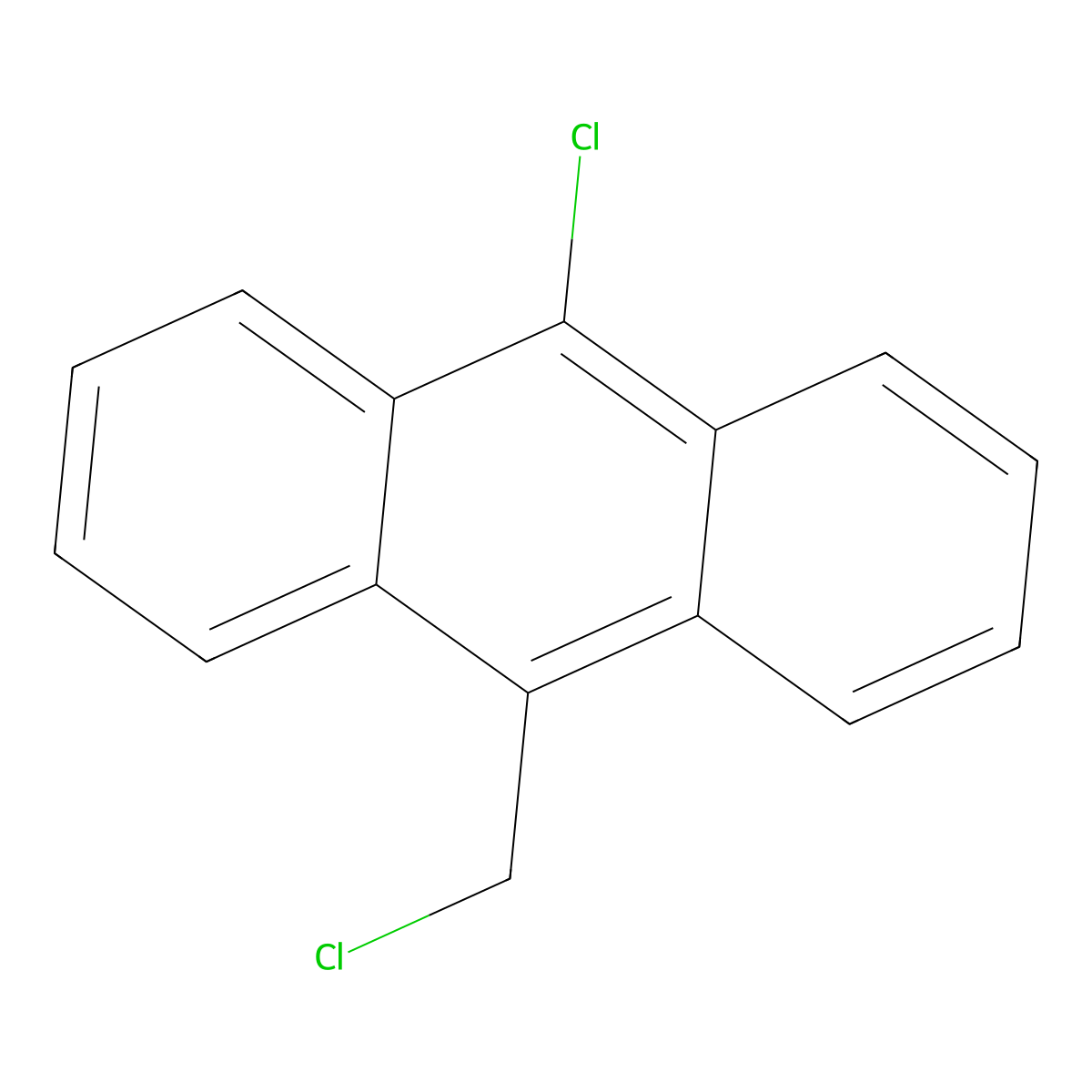 Anthracene, 9-chloro-10-chloromethyl- molecular structure, CAS 19996-03-3