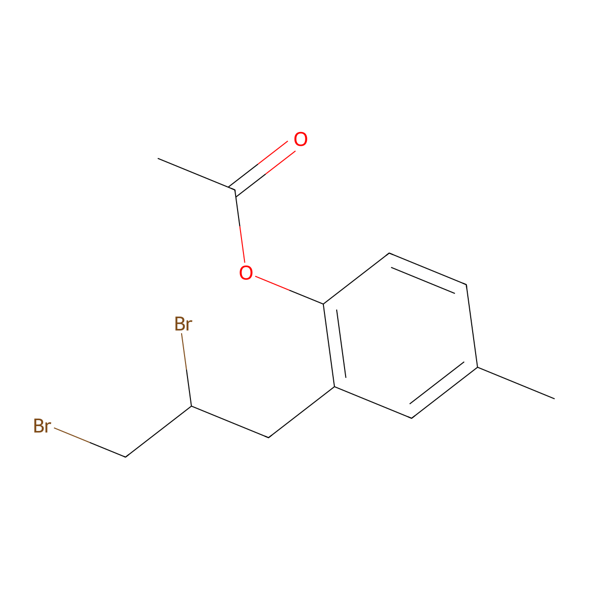 Phenol, 2-(2,3-dibromopropyl)-4-methyl-, 1-acetate molecular structure, CAS 19997-43-4