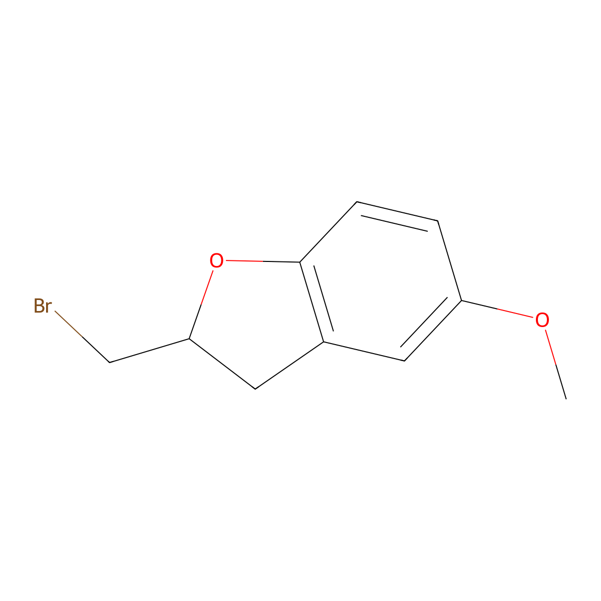 2-(Bromomethyl)-2,3-dihydro-5-methoxybenzofuran molecular structure, CAS 19997-52-5