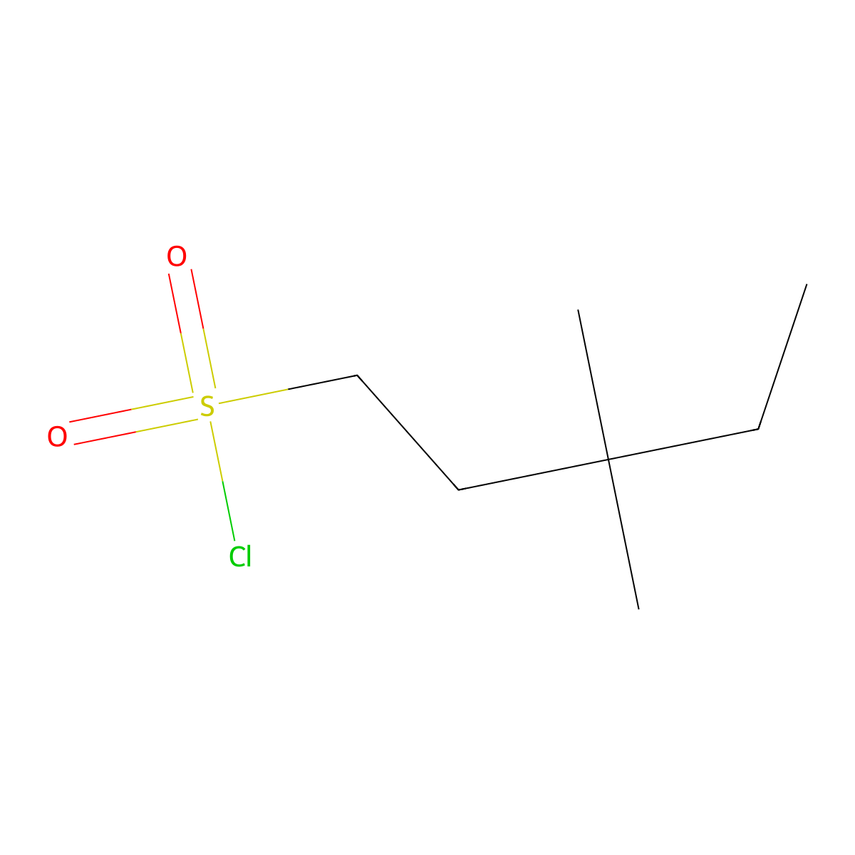 3,3-Dimethylpentane-1-sulfonyl chloride molecular structure, CAS 1999777-81-9
