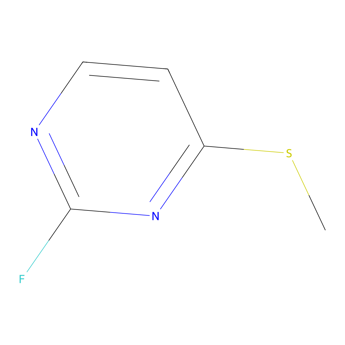 2-Fluoro-4-methylsulfanylpyrimidine molecular structure, CAS 1999793-58-6
