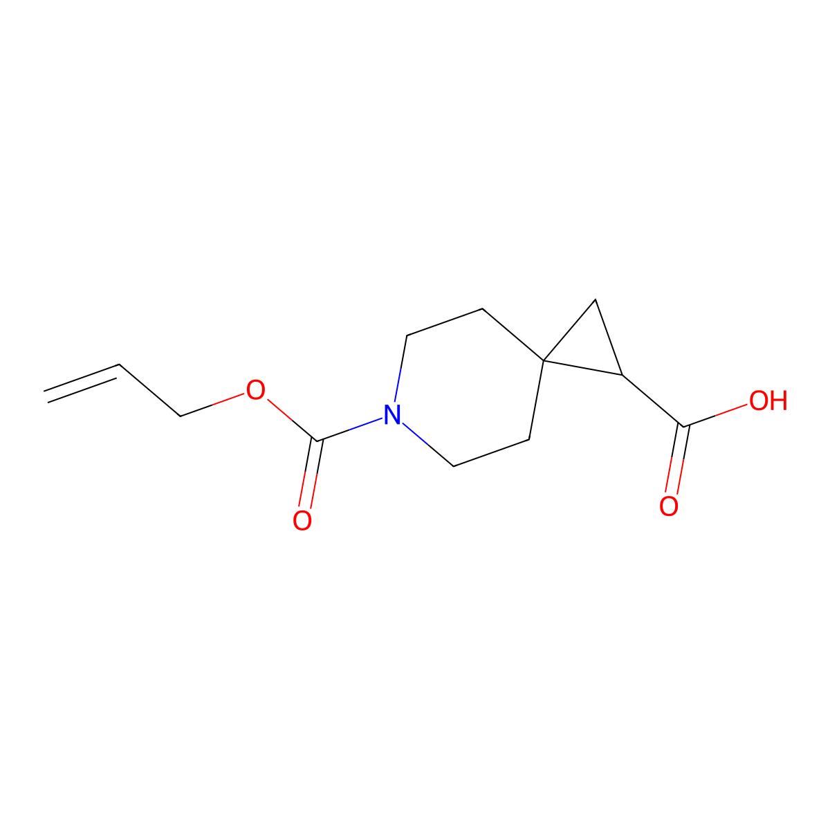 6-[(Prop-2-en-1-yloxy)carbonyl]-6-azaspiro[2.5]octane-1-carboxylic acid molecular structure, CAS 1999812-13-3