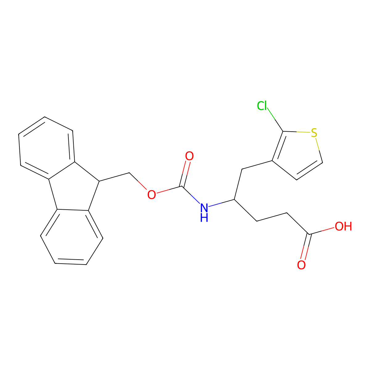 5-(2-chlorothiophen-3-yl)-4-({[(9H-fluoren-9-yl)methoxy]carbonyl}amino)pentanoic acid molecular structure, CAS 1999830-17-9