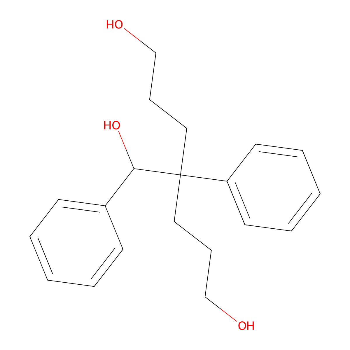 4-(Hydroxy(phenyl)methyl)-4-phenylheptane-1,7-diol molecular structure, CAS 199990-27-7