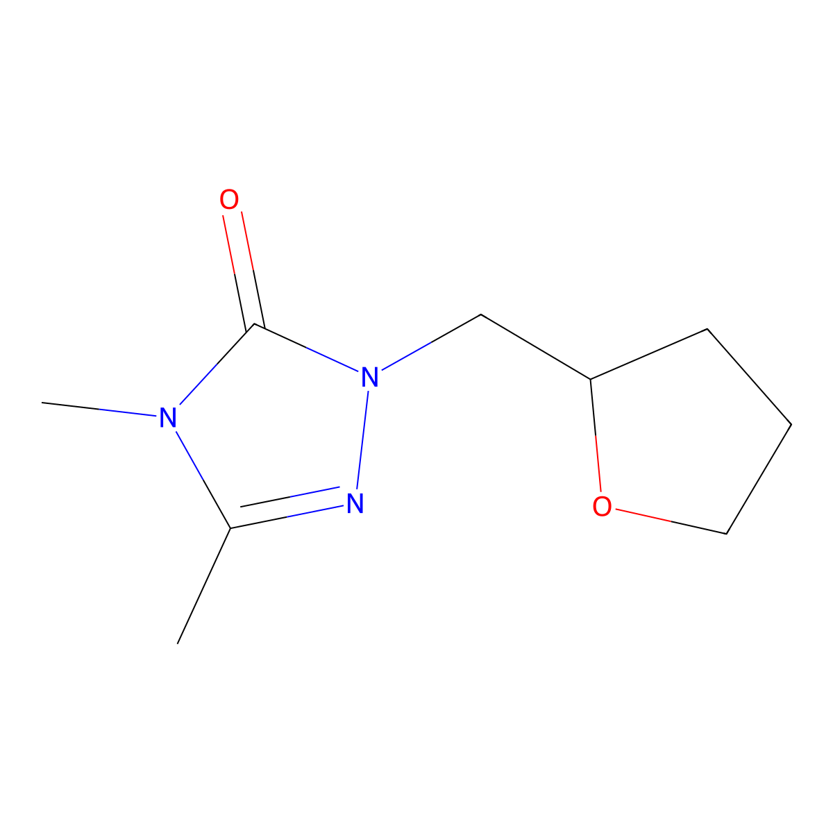 3,4-dimethyl-1-[(oxolan-2-yl)methyl]-4,5-dihydro-1H-1,2,4-triazol-5-one molecular structure, CAS 1999904-79-8