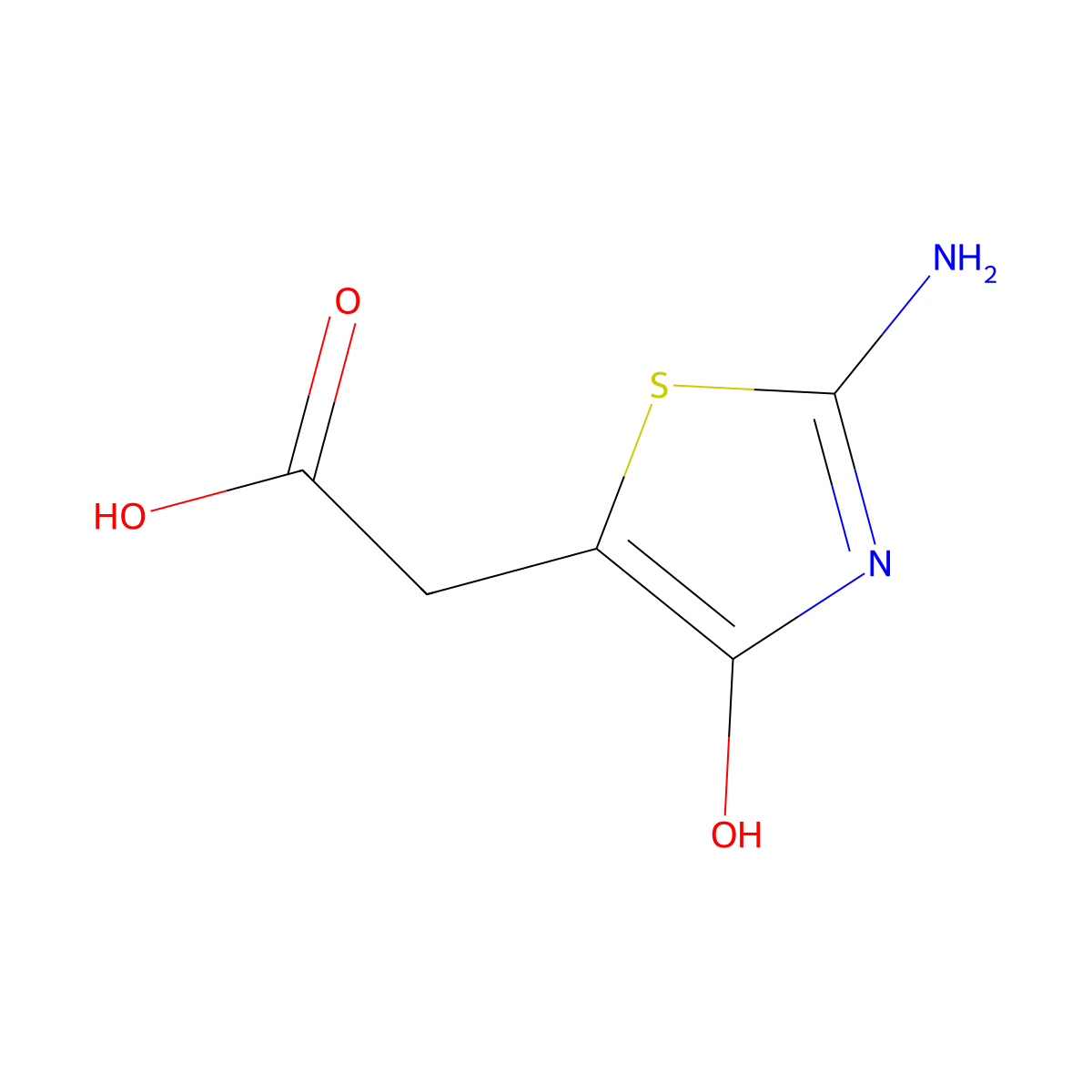 5-Thiazoleacetic acid, 2-amino-4-hydroxy- molecular structure, CAS 199991-61-2