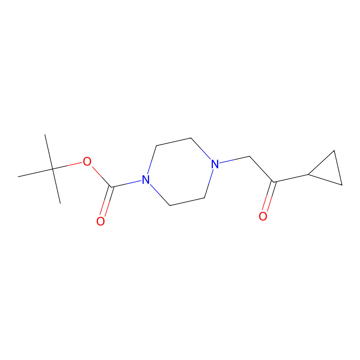 Tert-butyl 4-(2-cyclopropyl-2-oxoethyl)piperazine-1-carboxylate molecular structure, CAS 1999918-11-4