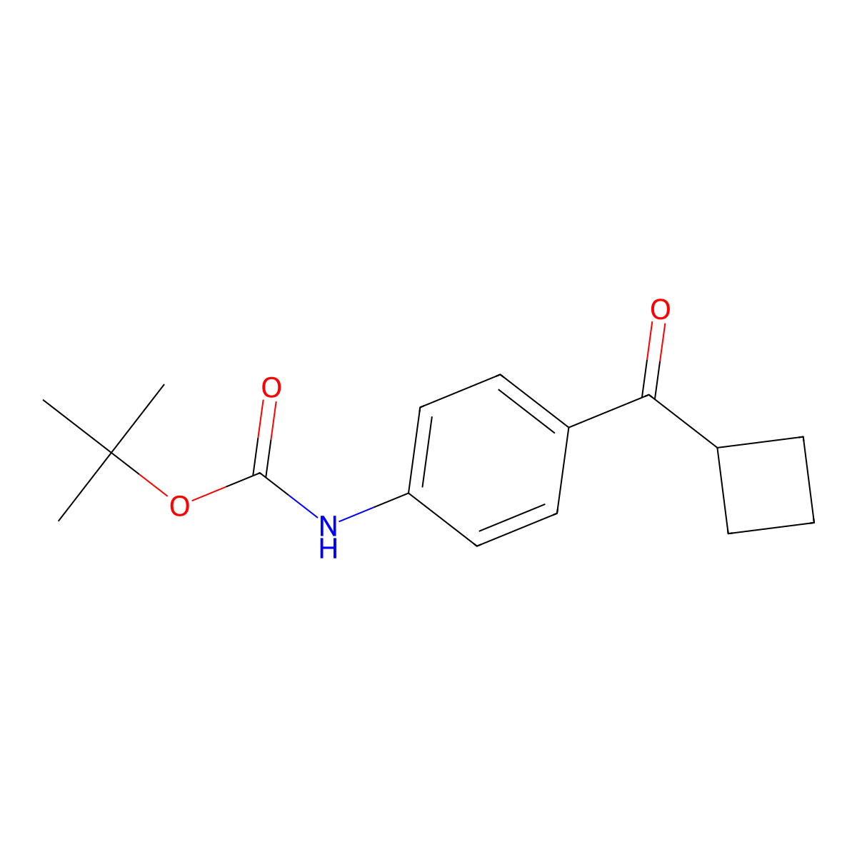 tert-butyl N-(4-cyclobutanecarbonylphenyl)carbamate molecular structure, CAS 1999979-25-7
