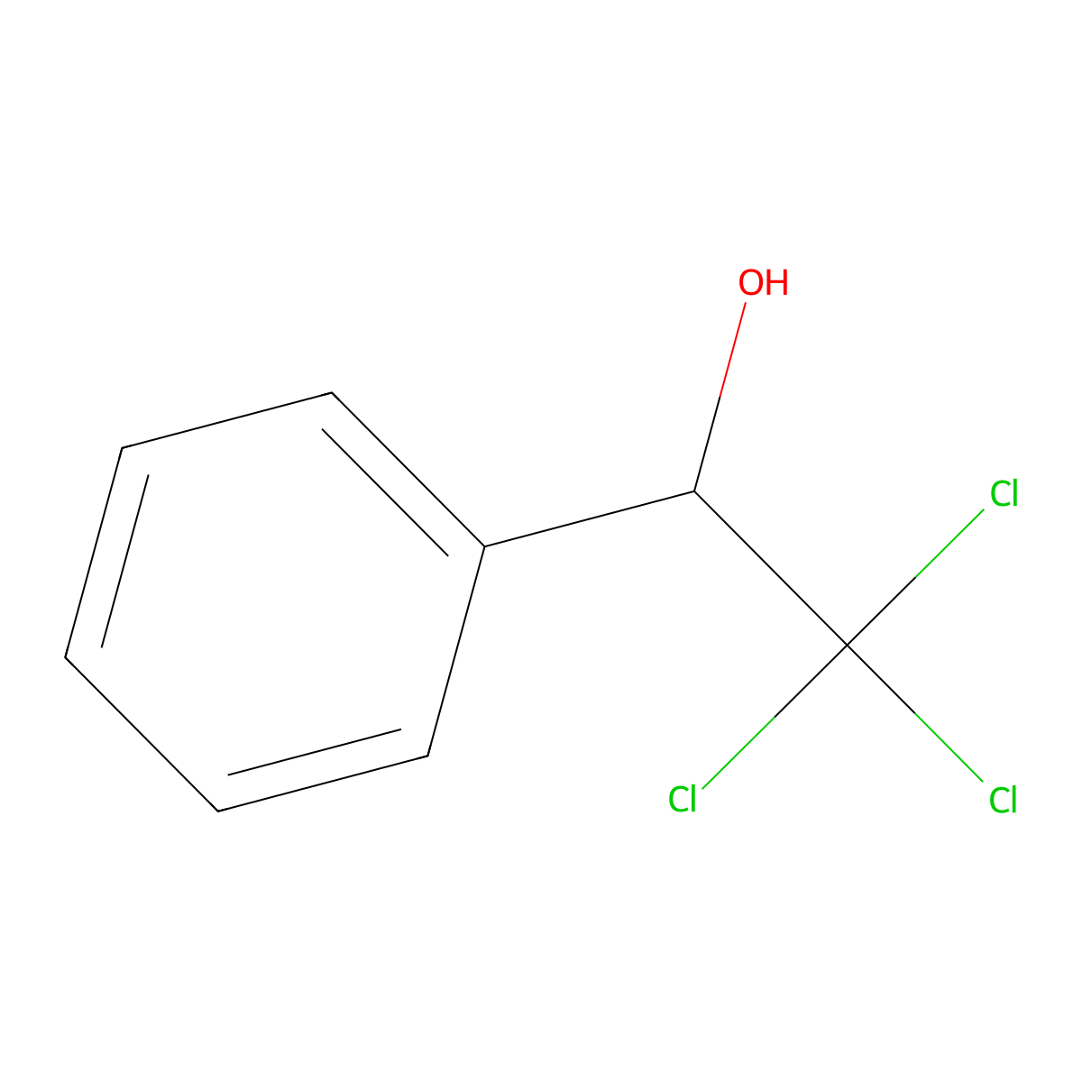 2,2,2-Trichloro-1-phenylethanol molecular structure, CAS 2000-43-3