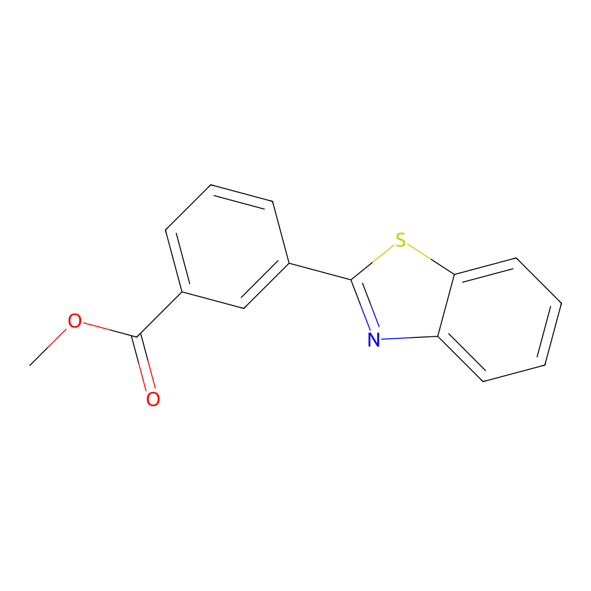 Methyl 3-(benzo[d]thiazol-2-yl)benzoate molecular structure, CAS 20000-51-5