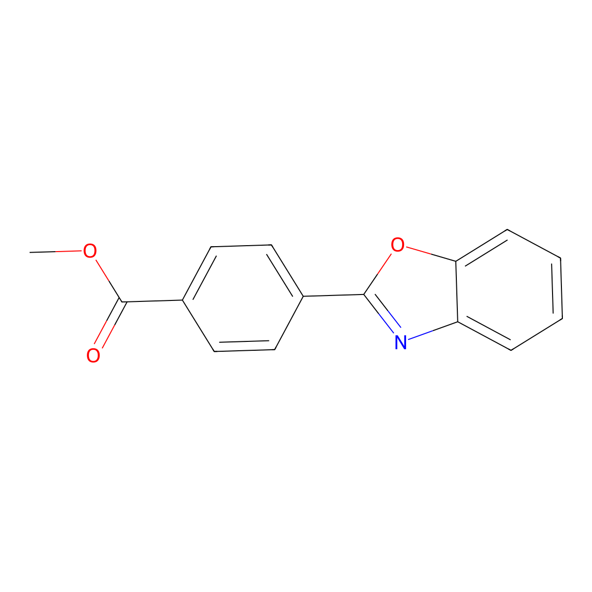 Methyl 4-(benzoxazol-2-yl)benzoate molecular structure, CAS 20000-53-7
