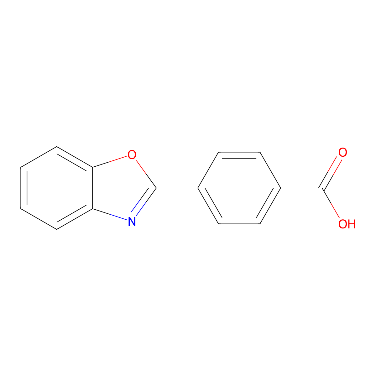 4-(1,3-Benzoxazol-2-yl)benzoic acid molecular structure, CAS 20000-54-8