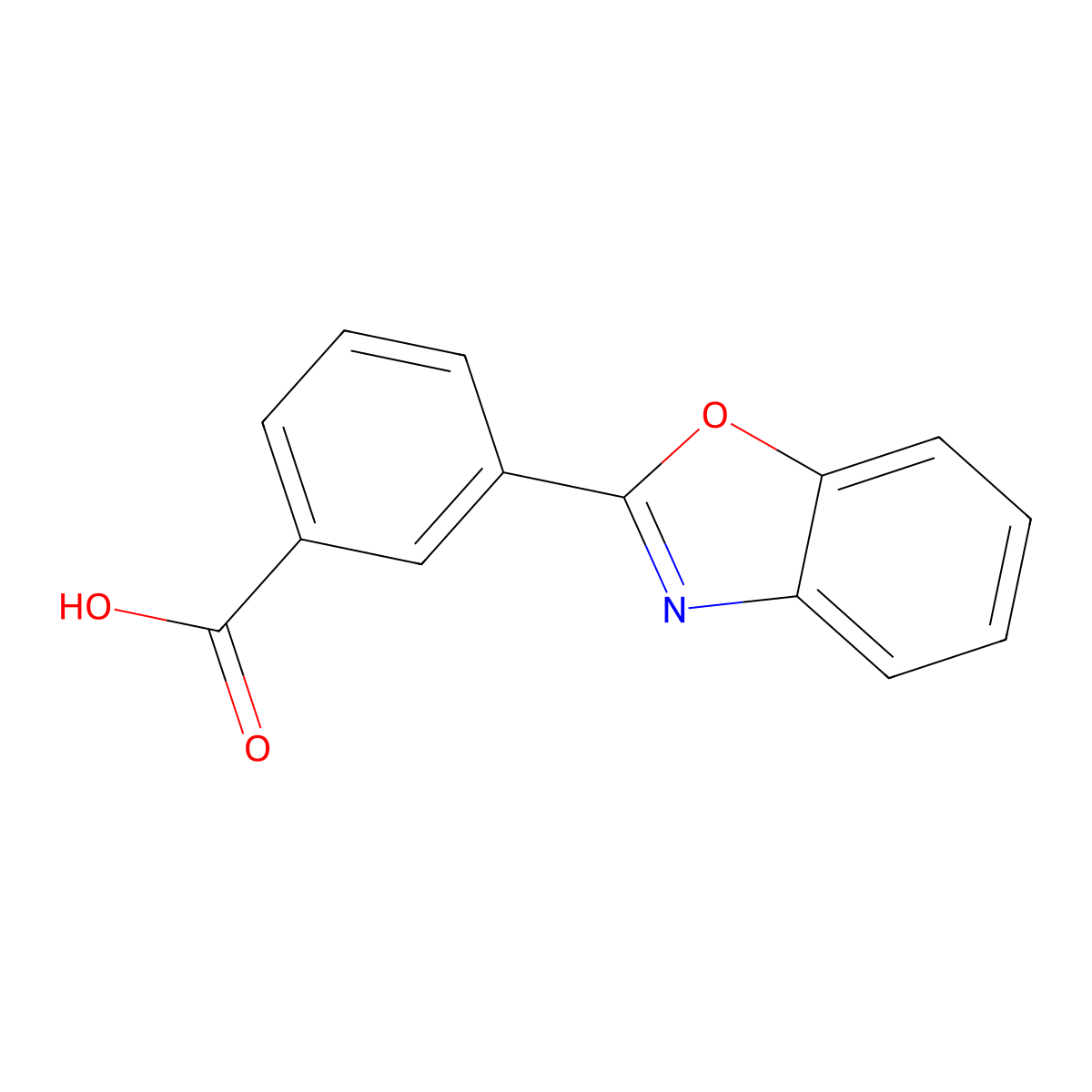 3-(1,3-Benzoxazol-2-yl)benzoic acid molecular structure, CAS 20000-56-0