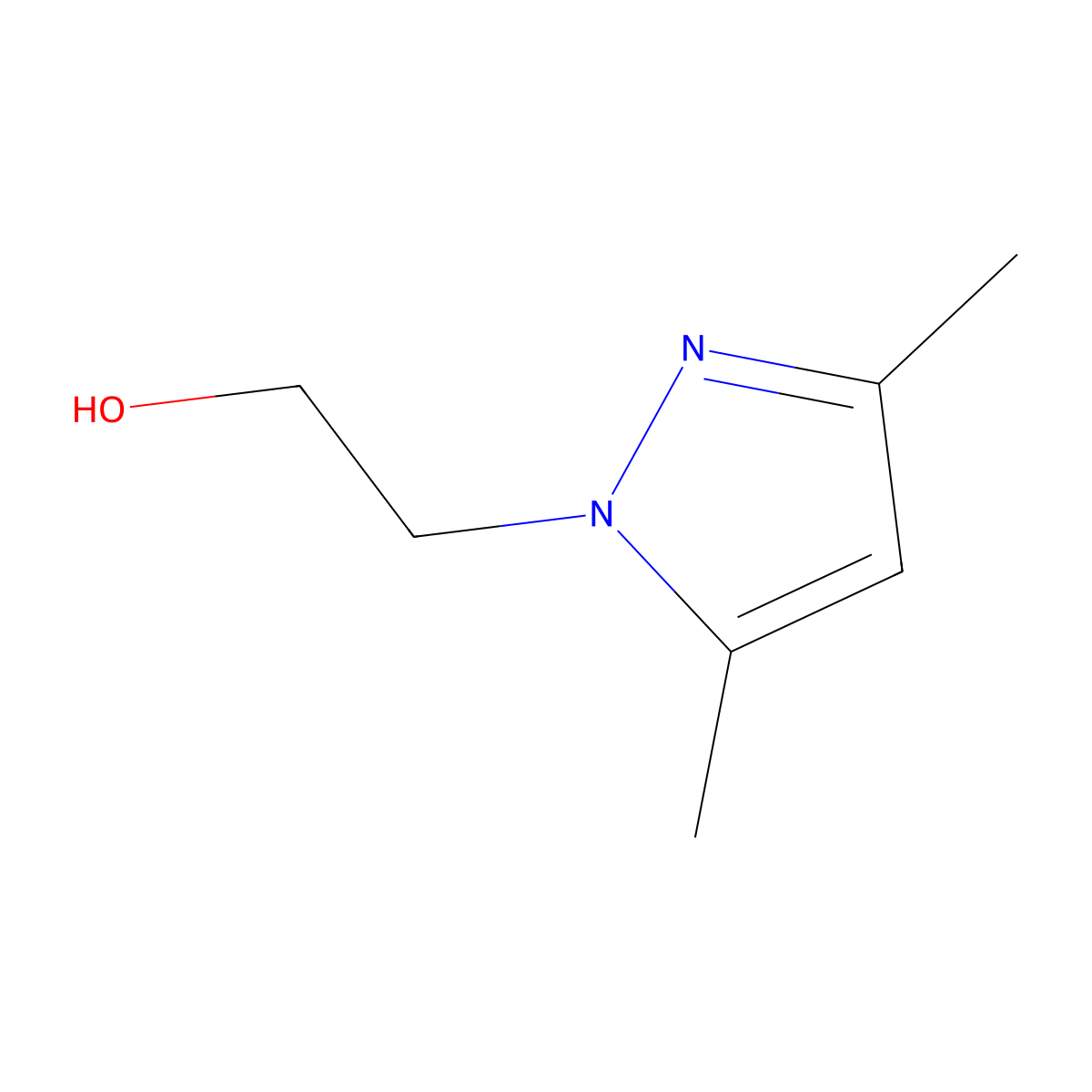 2-(3,5-Dimethyl-1H-pyrazol-1-yl)ethan-1-ol molecular structure, CAS 20000-80-0