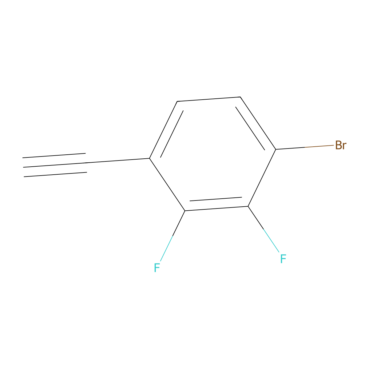 1-Bromo-4-ethynyl-2,3-difluorobenzene molecular structure, CAS 2000002-78-6