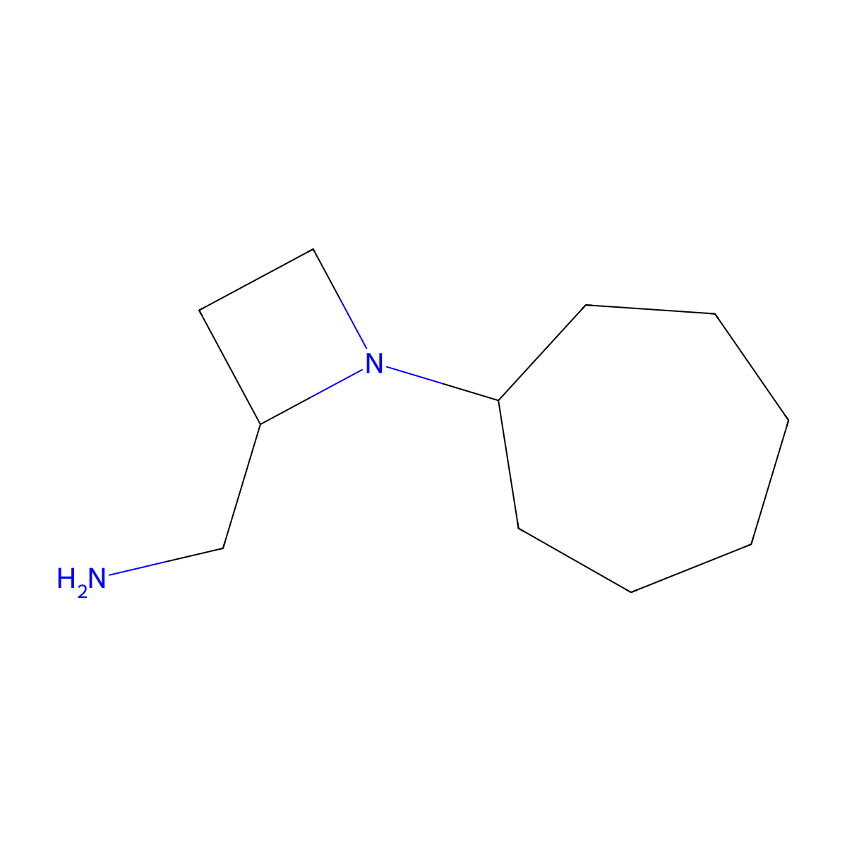 (1-Cycloheptylazetidin-2-yl)methanamine molecular structure, CAS 2000008-00-2