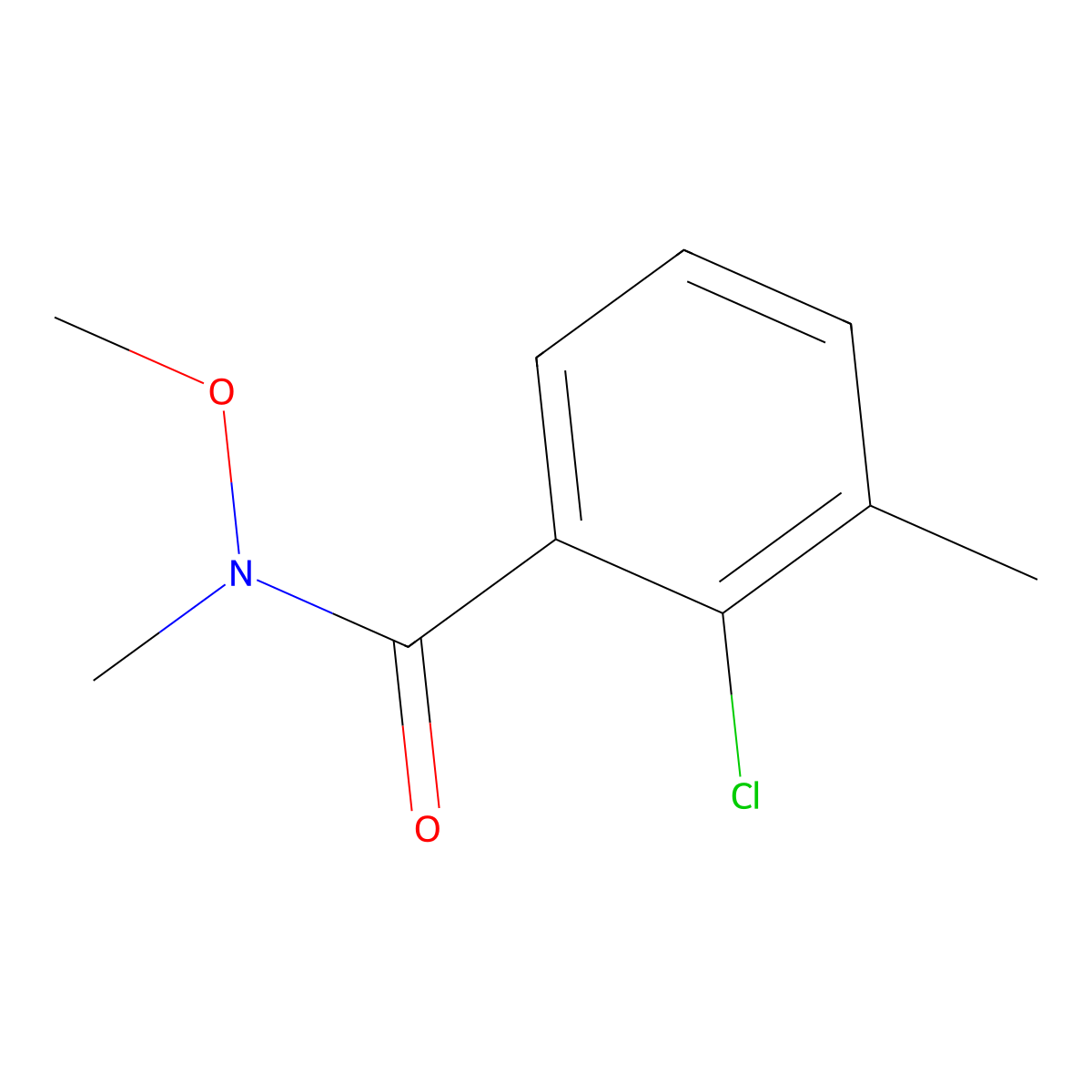 2-Chloro-N-methoxy-N,3-dimethylbenzamide molecular structure, CAS 200001-66-7