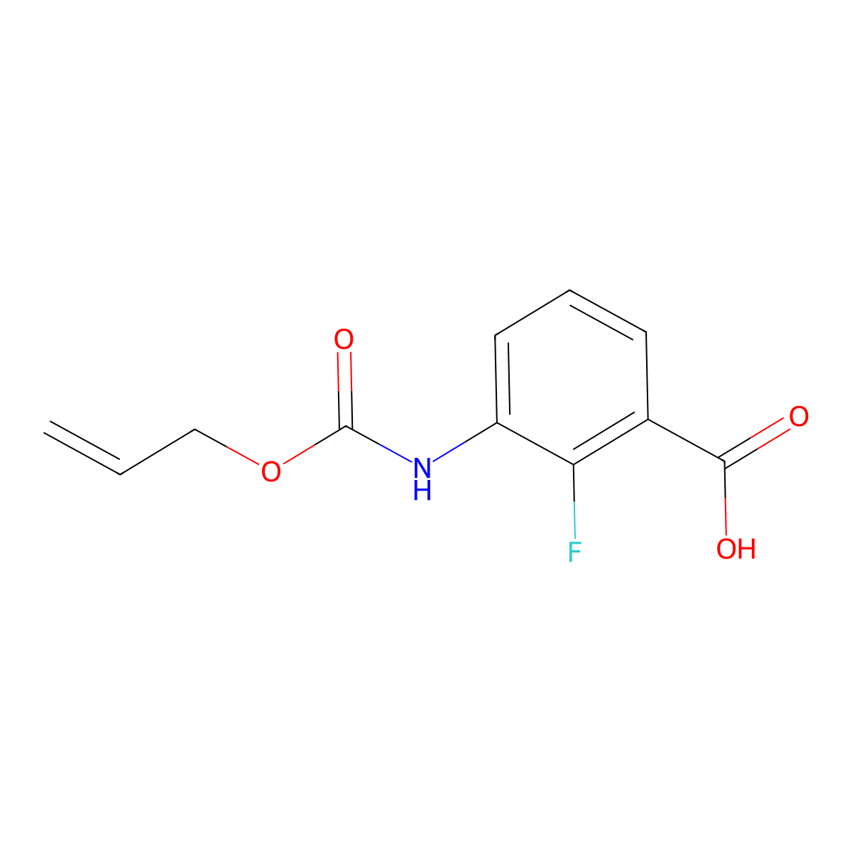 2-Fluoro-3-{[(prop-2-en-1-yloxy)carbonyl]amino}benzoic acid molecular structure, CAS 2000059-86-7