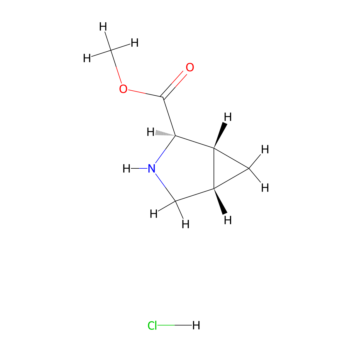 (1R,2R,5S)-rel-Methyl 3-azabicyclo[3.1.0]hexane-2-carboxylate hydrochloride molecular structure, CAS 200006-66-2