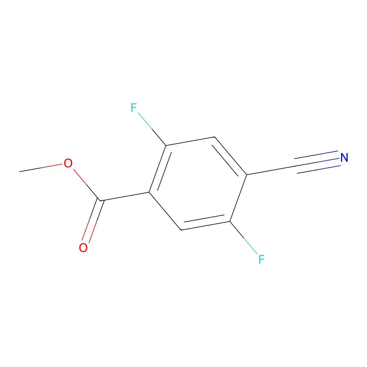 Methyl 4-cyano-2,5-difluorobenzoate molecular structure, CAS 200007-66-5
